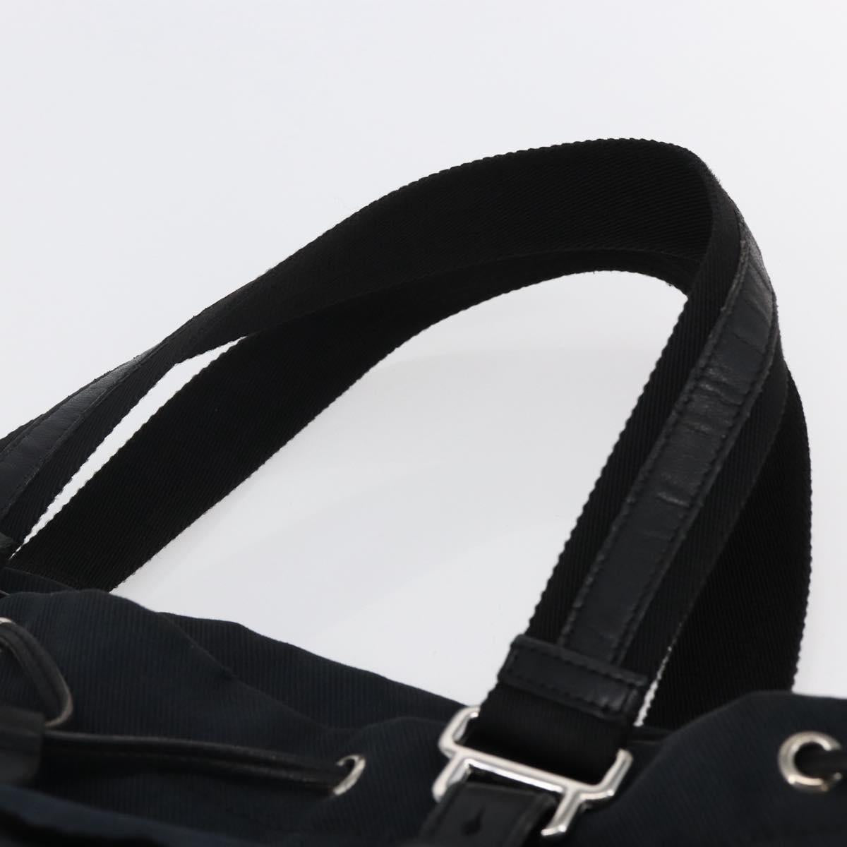 SAINT LAURENT Kahala Tote Bag Canvas Black Silver 121631 Auth 146863