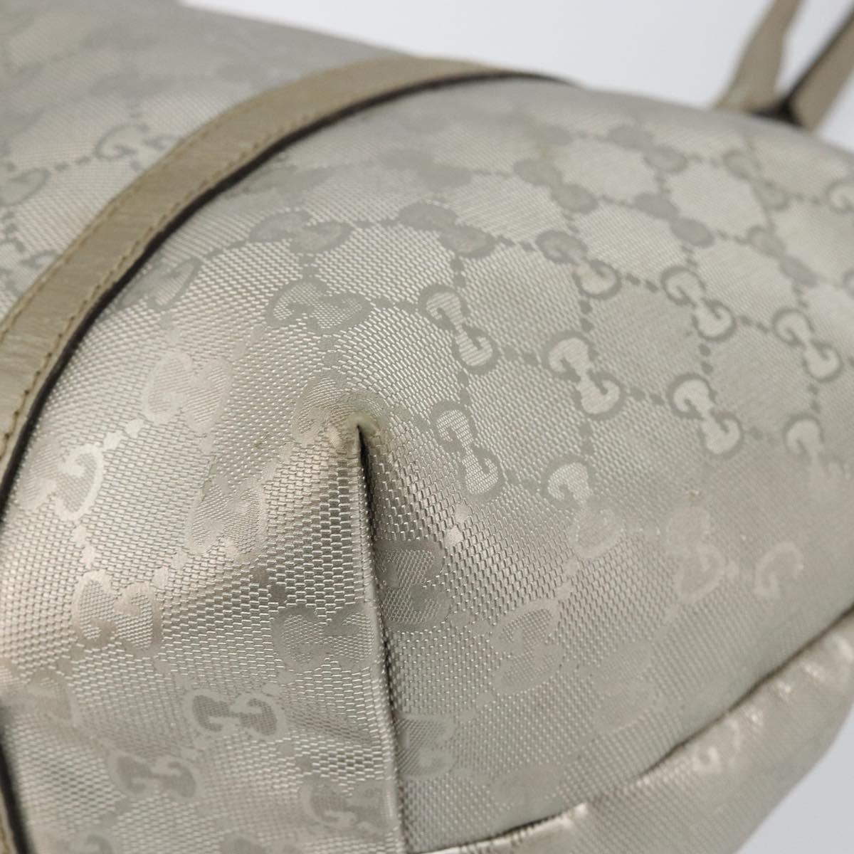 GUCCI GG Implementation Tote Bag Silver 197953 Auth 146864