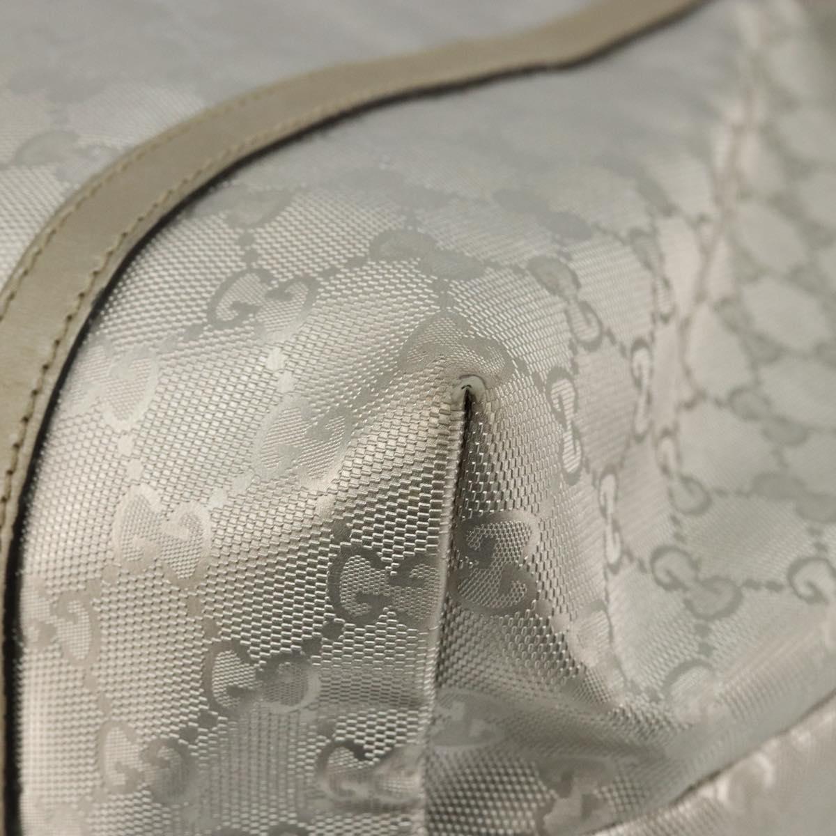 GUCCI GG Implementation Tote Bag Silver 197953 Auth 146864