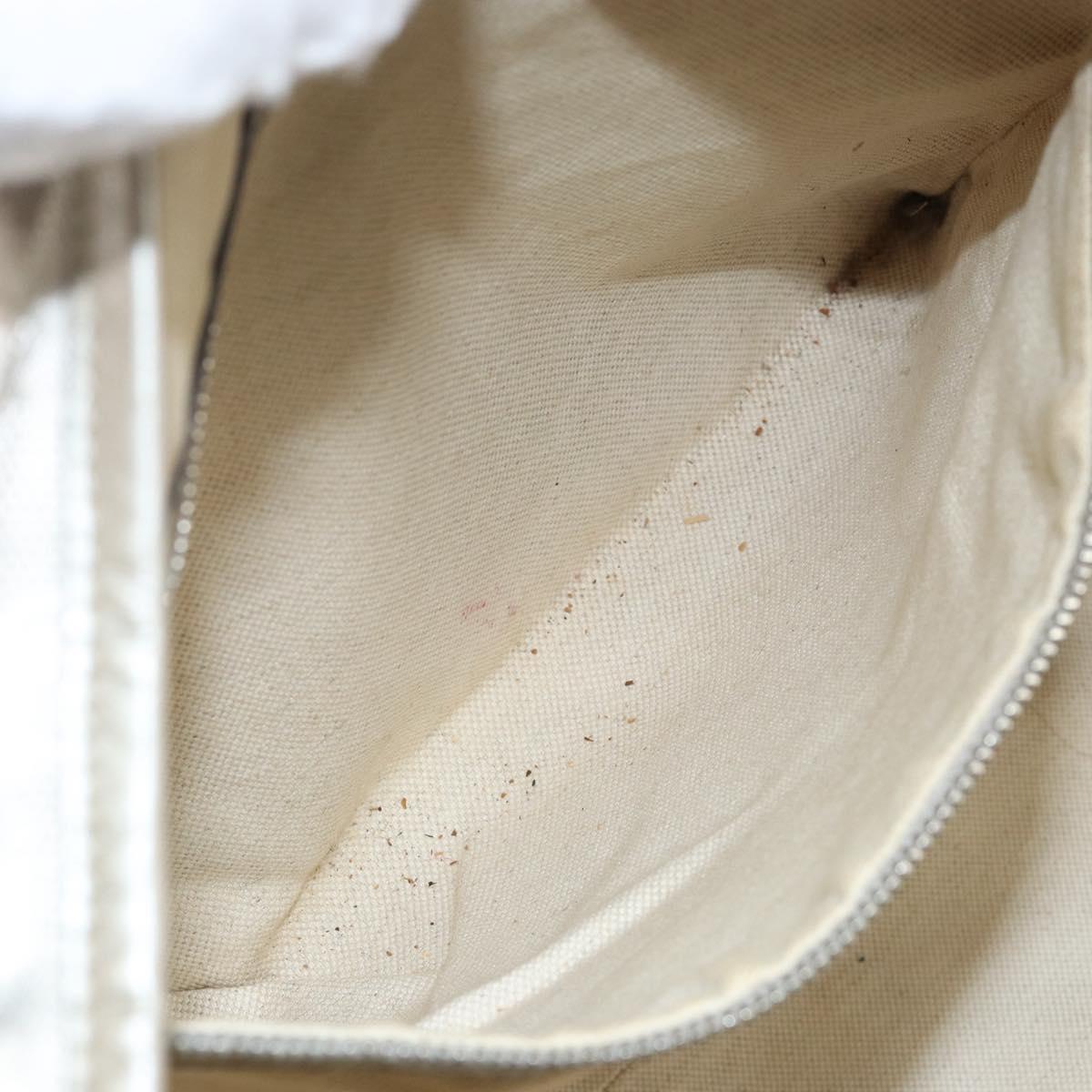 GUCCI GG Implementation Tote Bag Silver 197953 Auth 146864