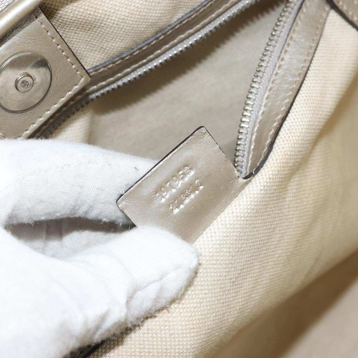 GUCCI GG Implementation Tote Bag Silver 197953 Auth 146864