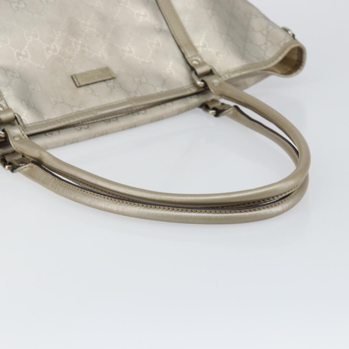 GUCCI GG Implementation Tote Bag Silver 197953 Auth 146864