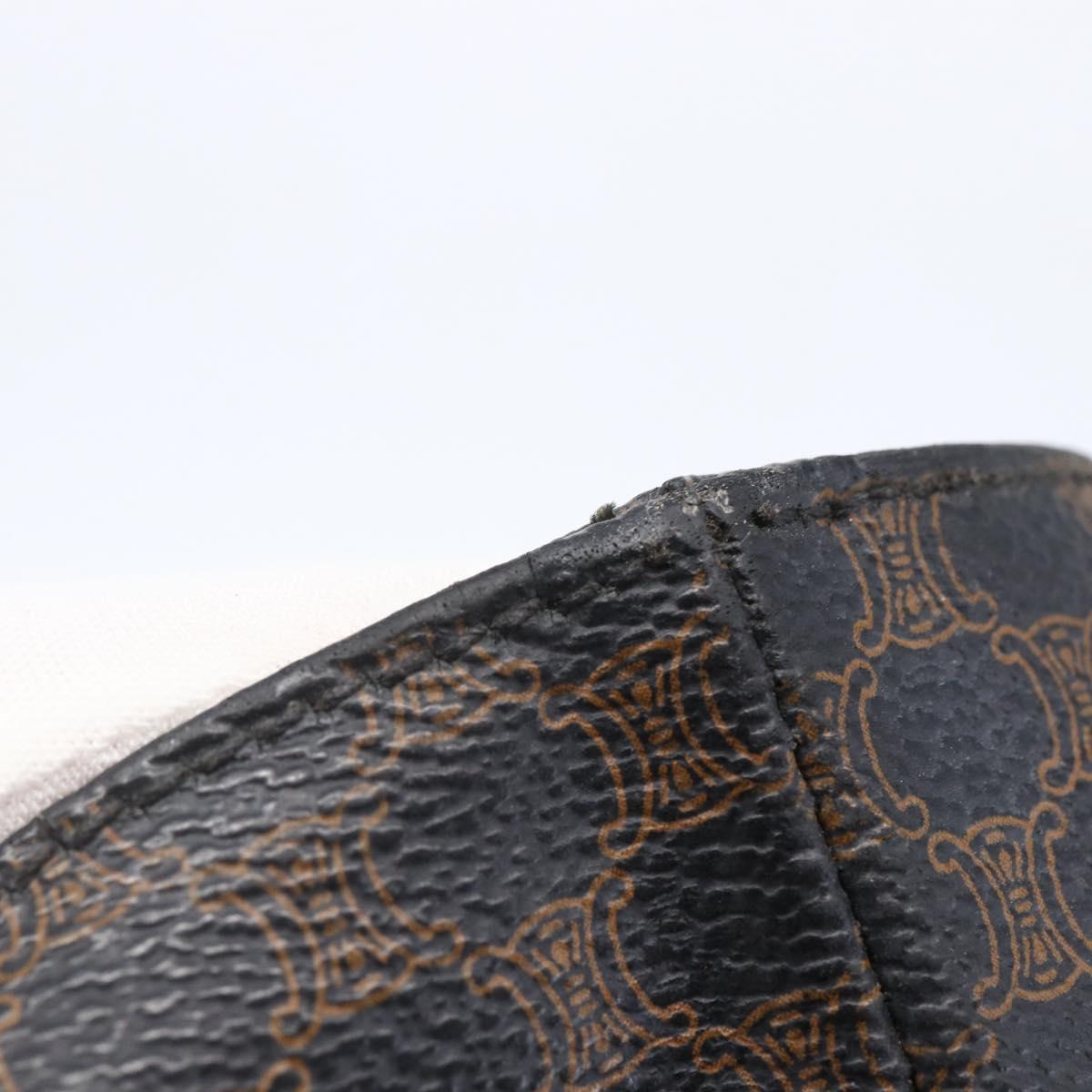 CELINE Macadam Canvas Tote Bag PVC Leather Black Gold Auth 146865