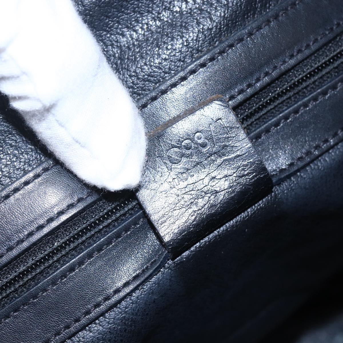 CELINE Macadam Canvas Tote Bag PVC Leather Black Gold Auth 146865