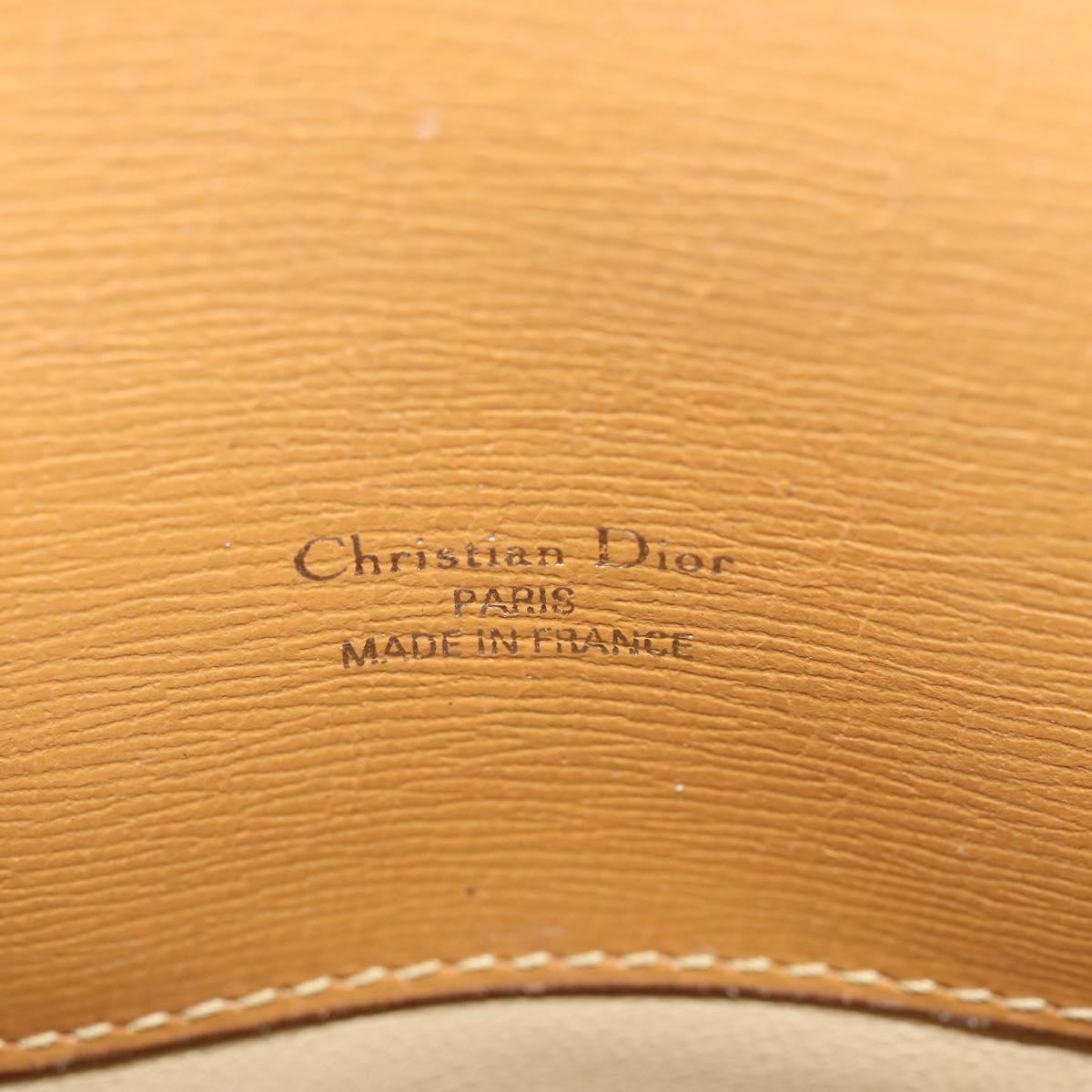 Christian Dior Shoulder Bag Leather Brown Gold Auth 146868