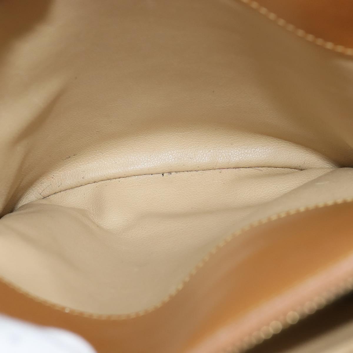 Christian Dior Shoulder Bag Leather Brown Gold Auth 146868