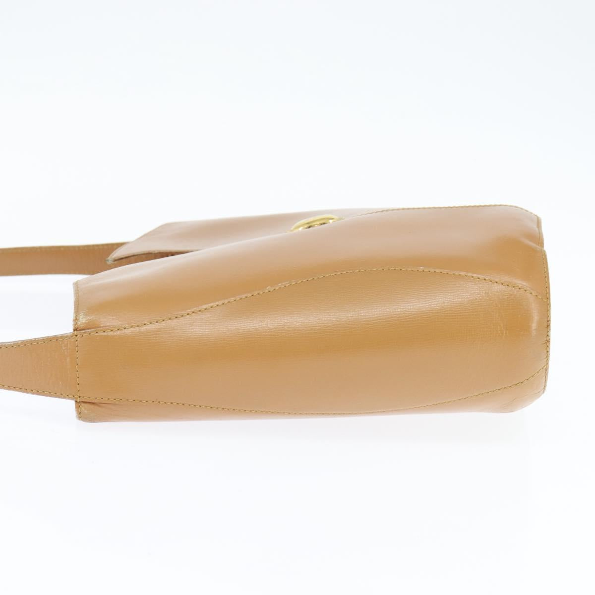 Christian Dior Shoulder Bag Leather Brown Gold Auth 146868