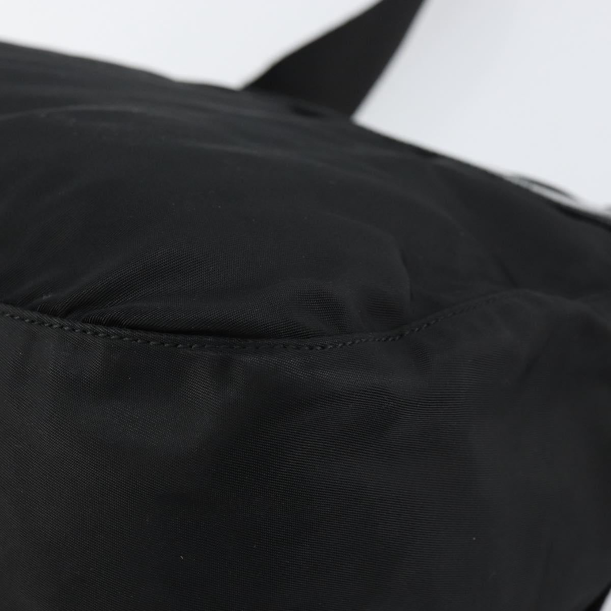 PRADA Shoulder Bag Nylon Black Silver Auth 146879