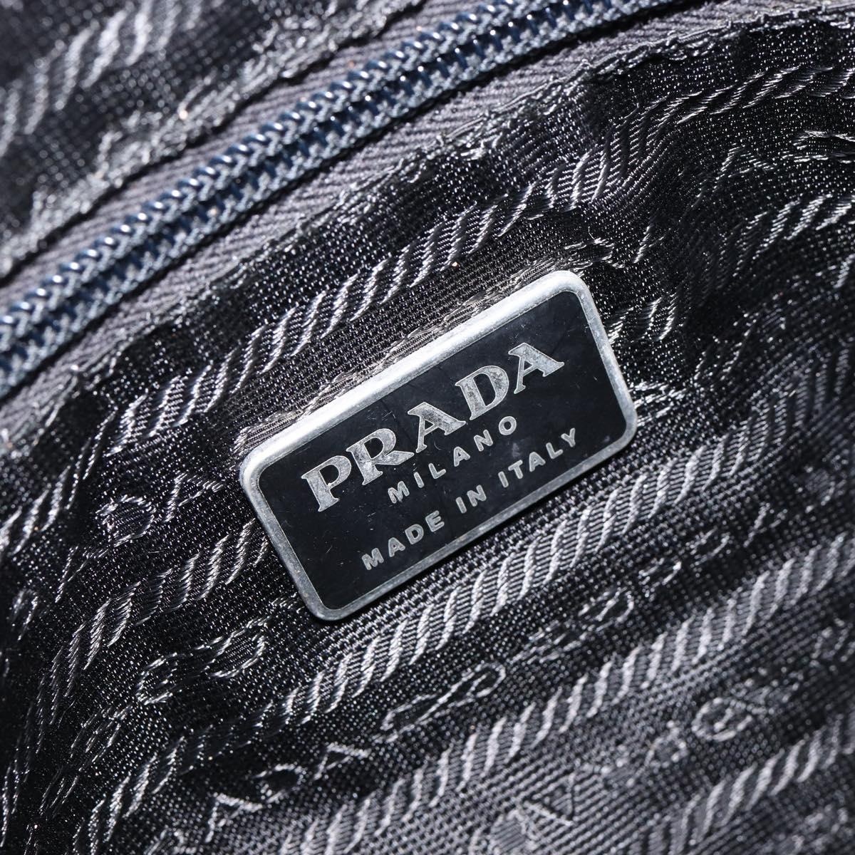 PRADA Shoulder Bag Nylon Black Silver Auth 146879