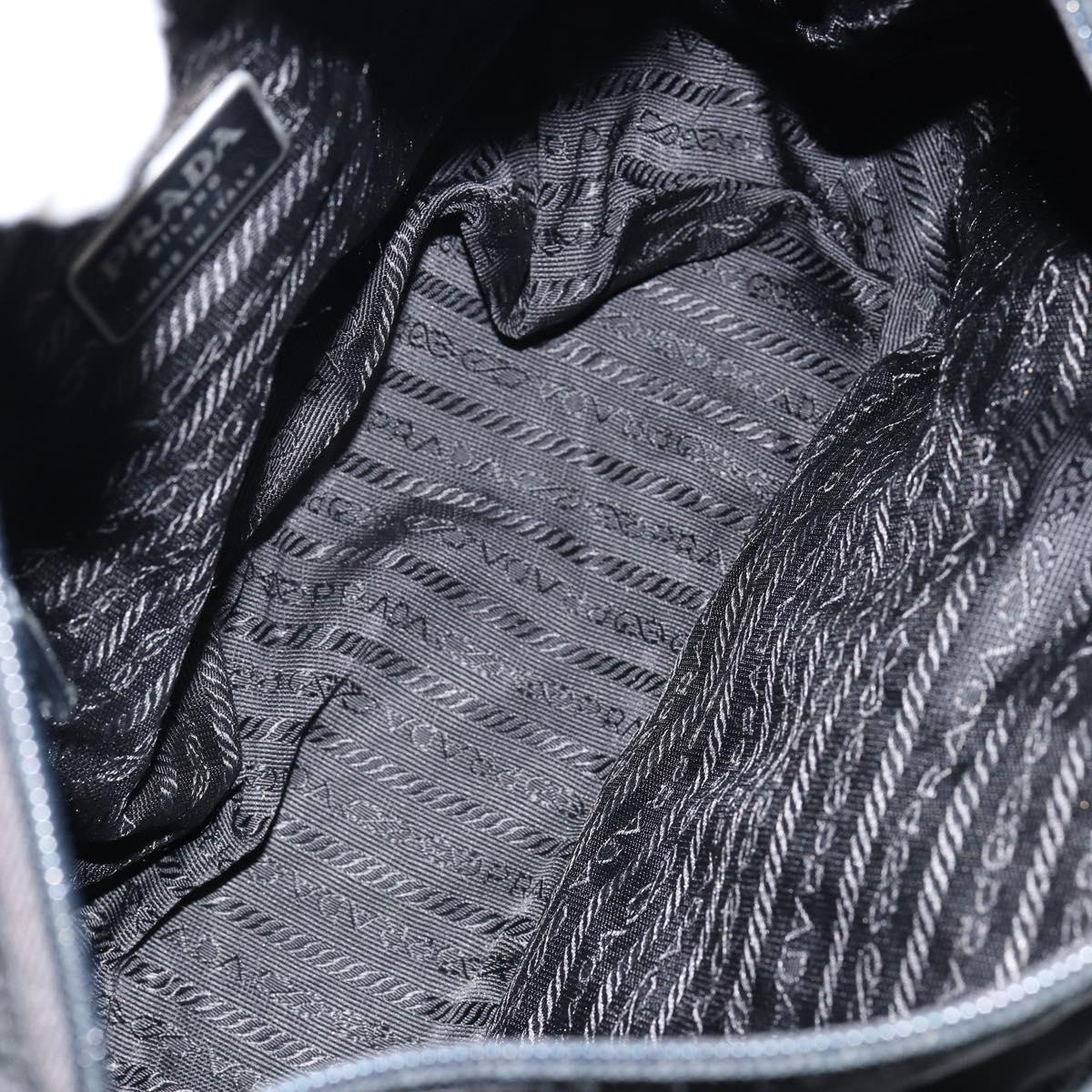 PRADA Shoulder Bag Nylon Black Silver Auth 146879