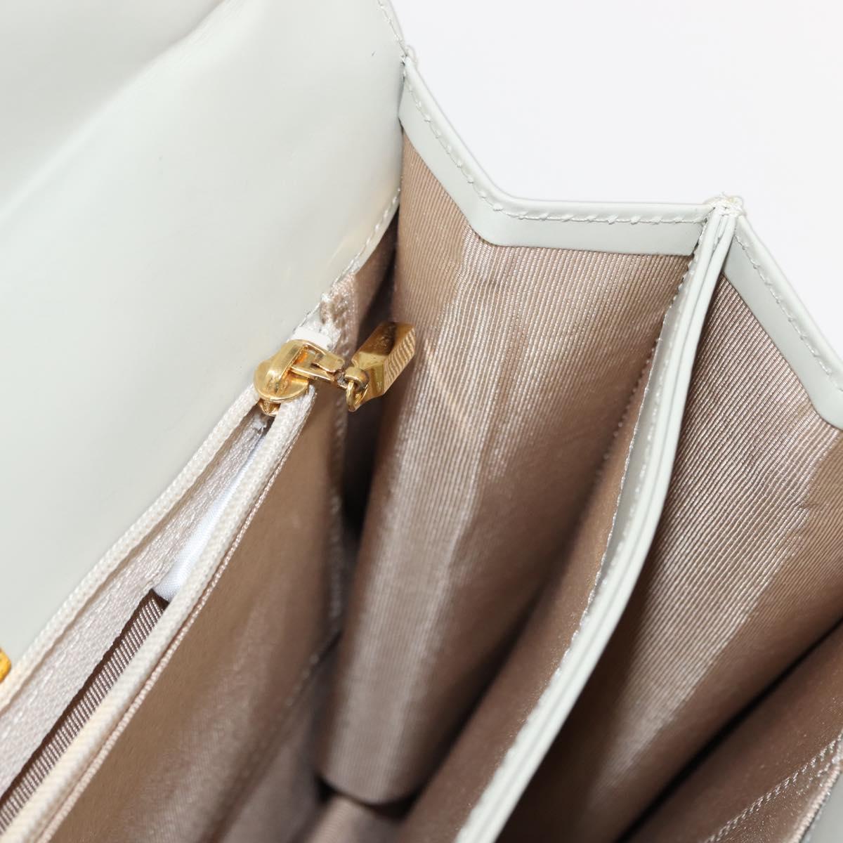 GIVENCHY Shoulder Bag Leather Gray Gold Auth 146883