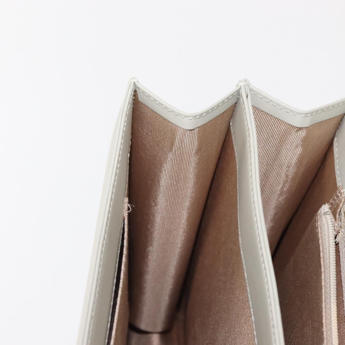 GIVENCHY Shoulder Bag Leather Gray Gold Auth 146883