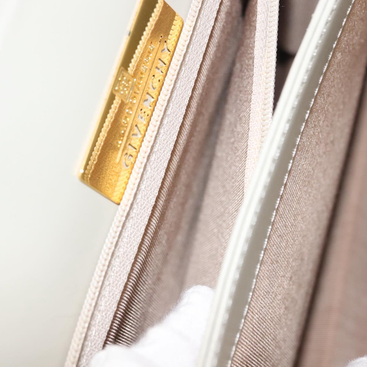 GIVENCHY Shoulder Bag Leather Gray Gold Auth 146883