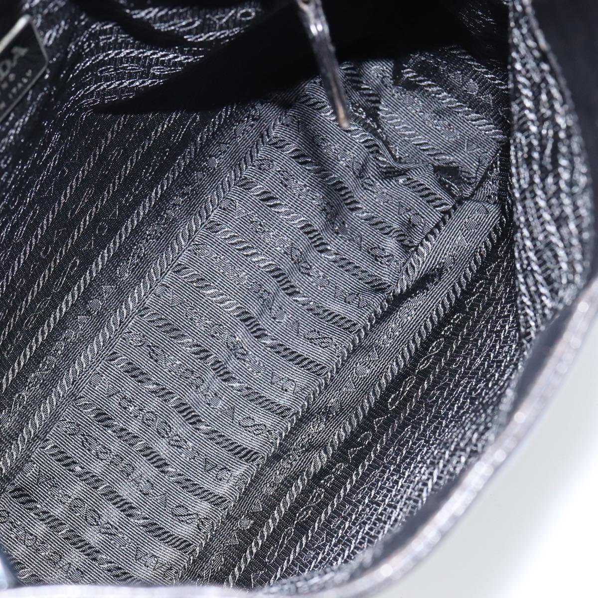 PRADA Chain Shoulder Bag Leather Black Auth 146885