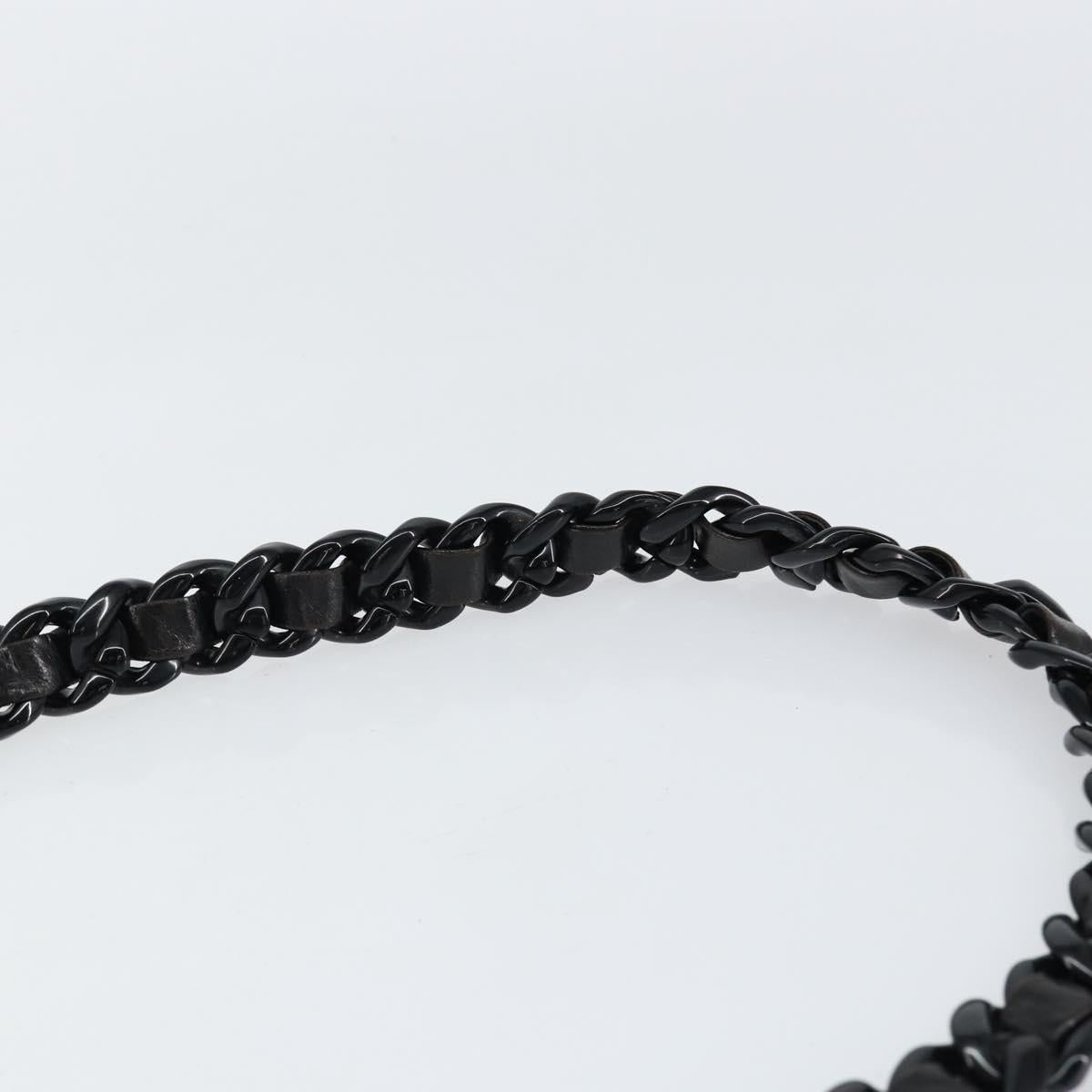 PRADA Chain Shoulder Bag Leather Black Auth 146885