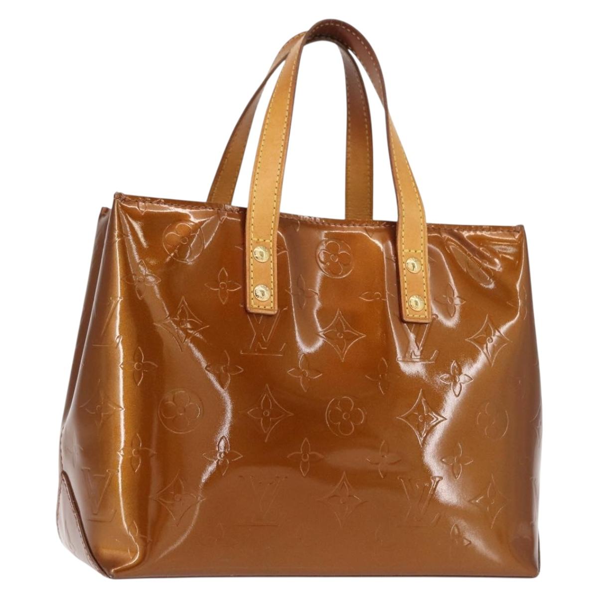 LOUIS VUITTON Monogram Vernis Reade PM Hand Bag Bronze M91146 LV Auth 146889