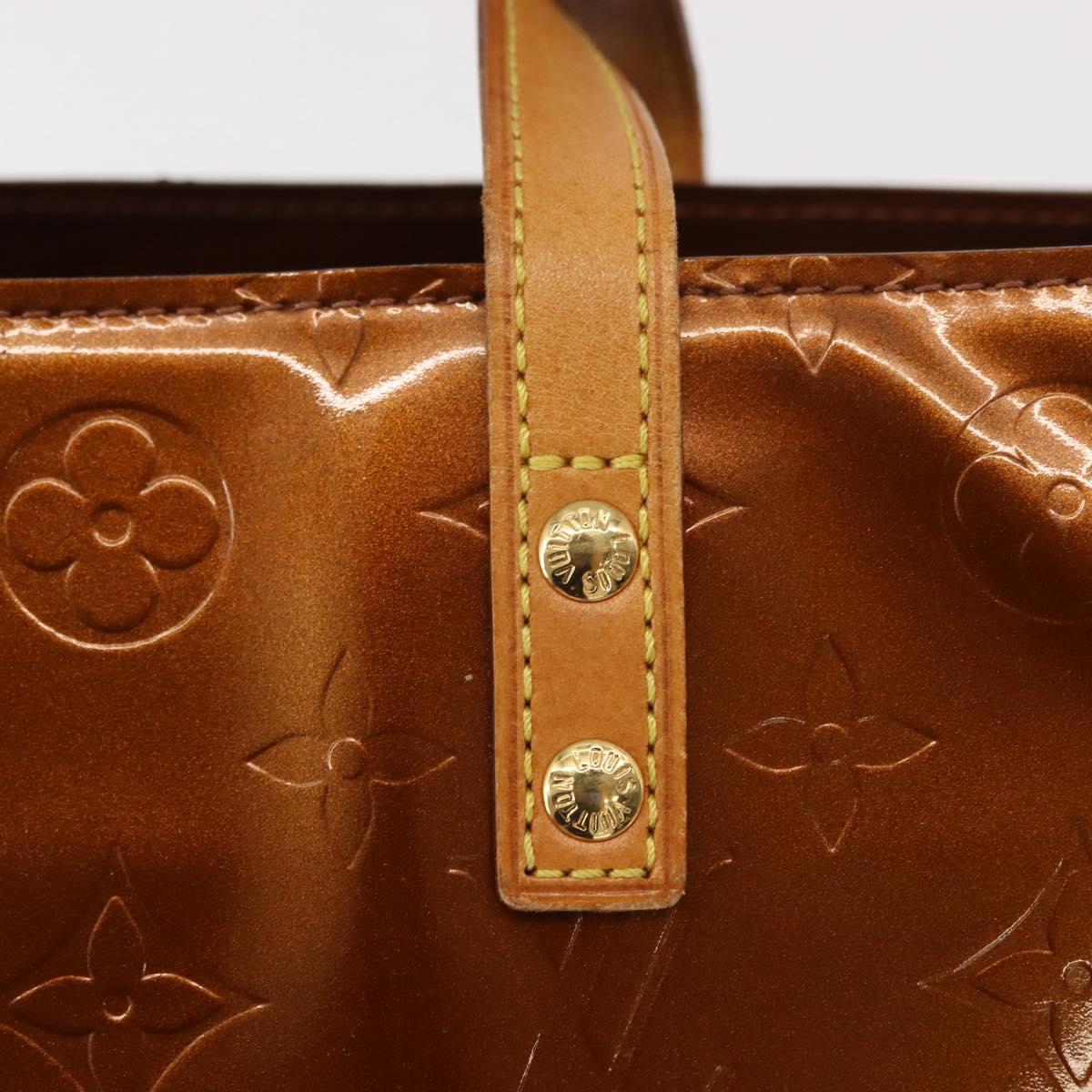 LOUIS VUITTON Monogram Vernis Reade PM Hand Bag Bronze M91146 LV Auth 146889