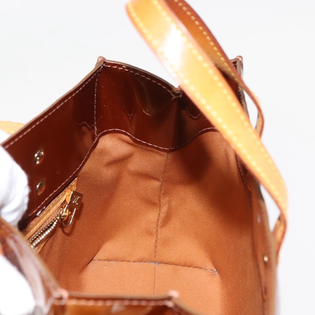 LOUIS VUITTON Monogram Vernis Reade PM Hand Bag Bronze M91146 LV Auth 146889