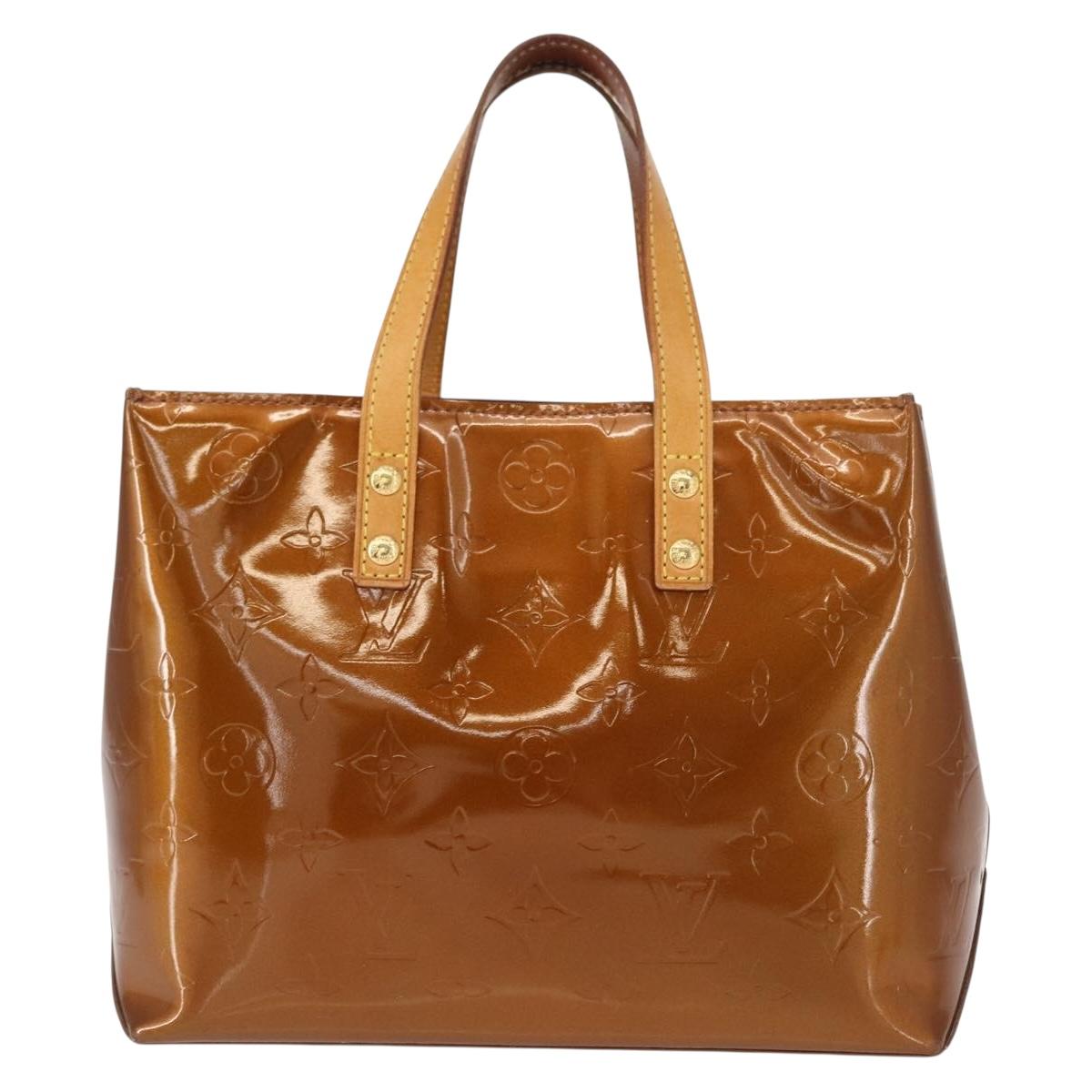 LOUIS VUITTON Monogram Vernis Reade PM Hand Bag Bronze M91146 LV Auth 146889