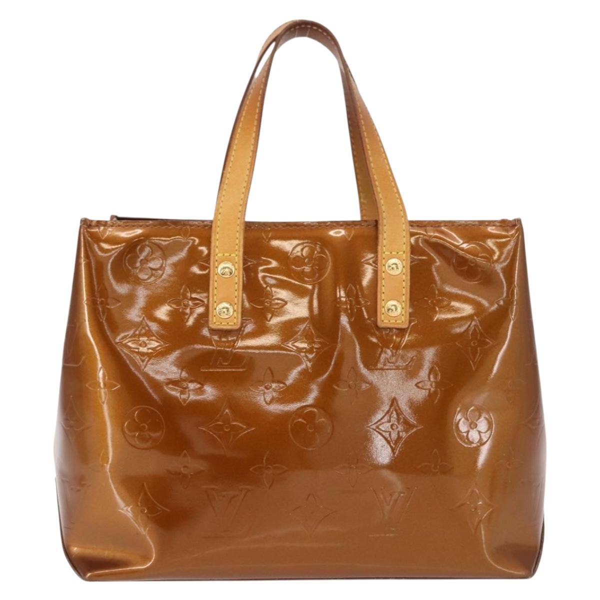 LOUIS VUITTON Monogram Vernis Reade PM Hand Bag Bronze M91146 LV Auth 146889