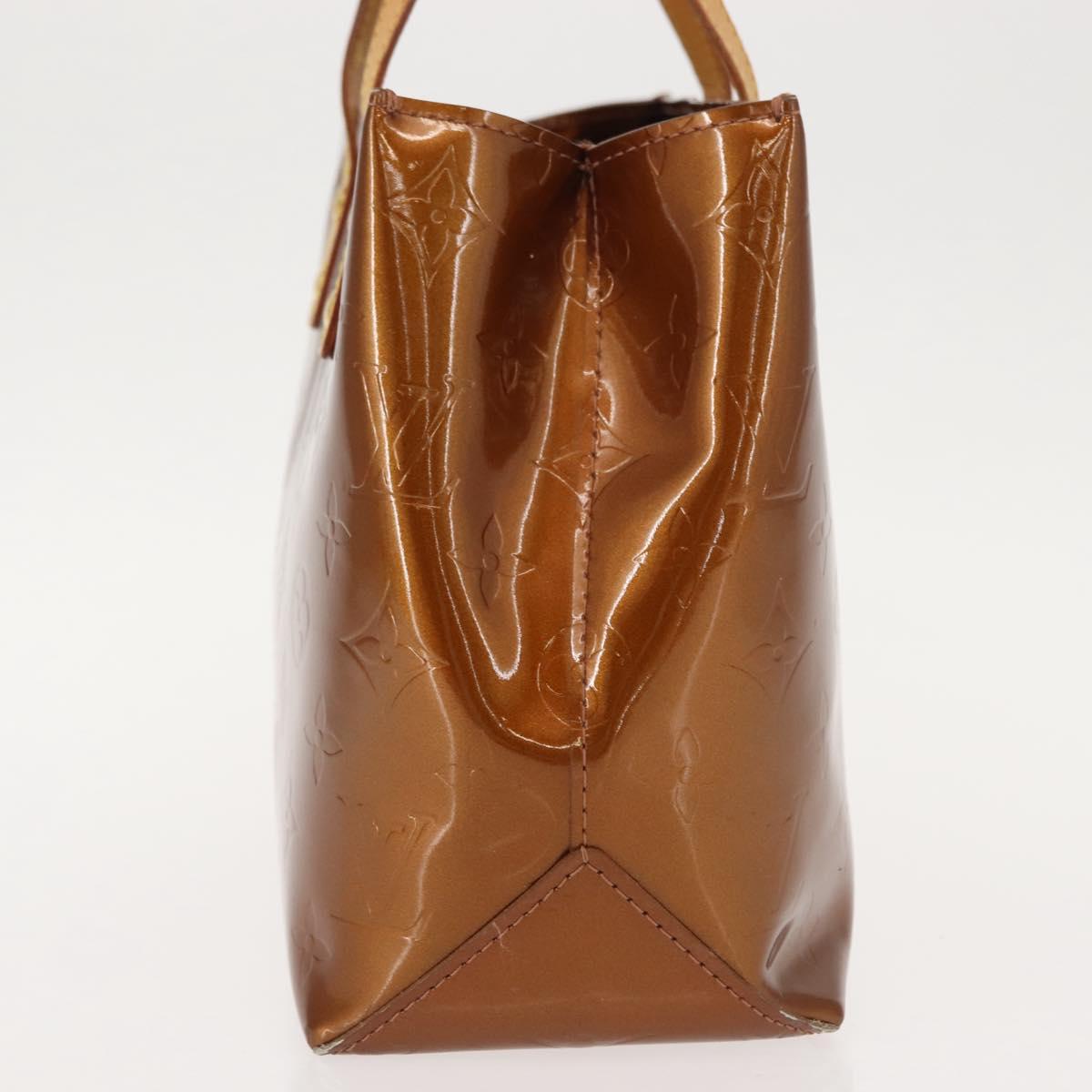 LOUIS VUITTON Monogram Vernis Reade PM Hand Bag Bronze M91146 LV Auth 146889