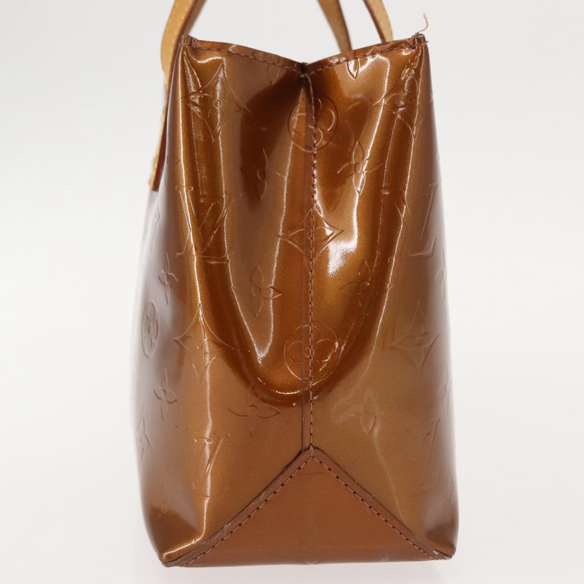 LOUIS VUITTON Monogram Vernis Reade PM Hand Bag Bronze M91146 LV Auth 146889