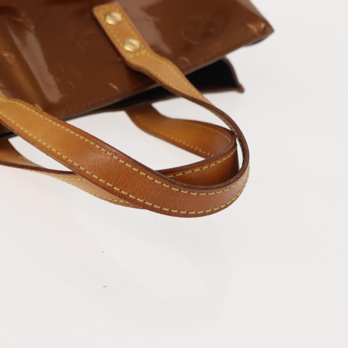 LOUIS VUITTON Monogram Vernis Reade PM Hand Bag Bronze M91146 LV Auth 146889