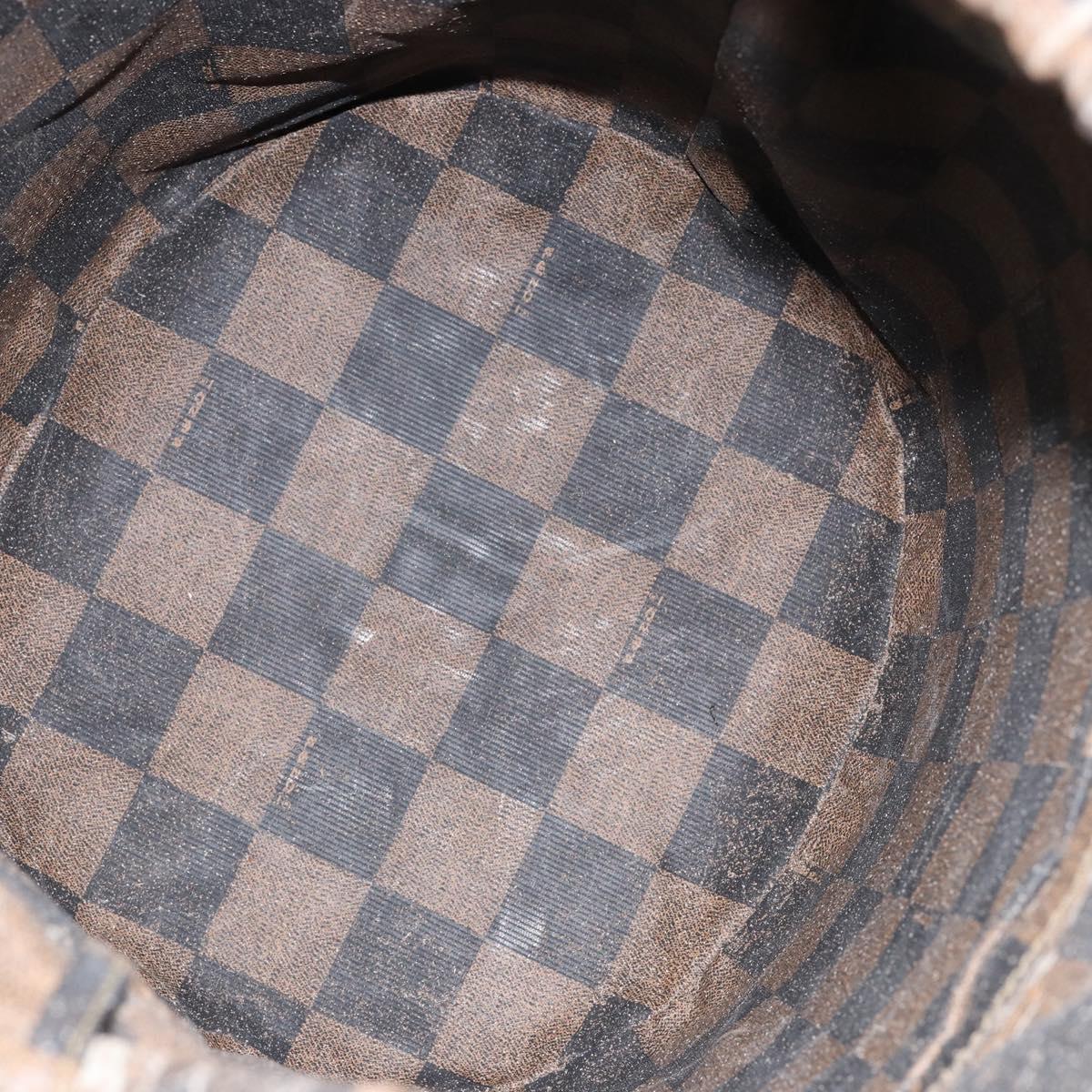 FENDI Pecan Canvas Shoulder Bag PVC Black Brown Auth 146897