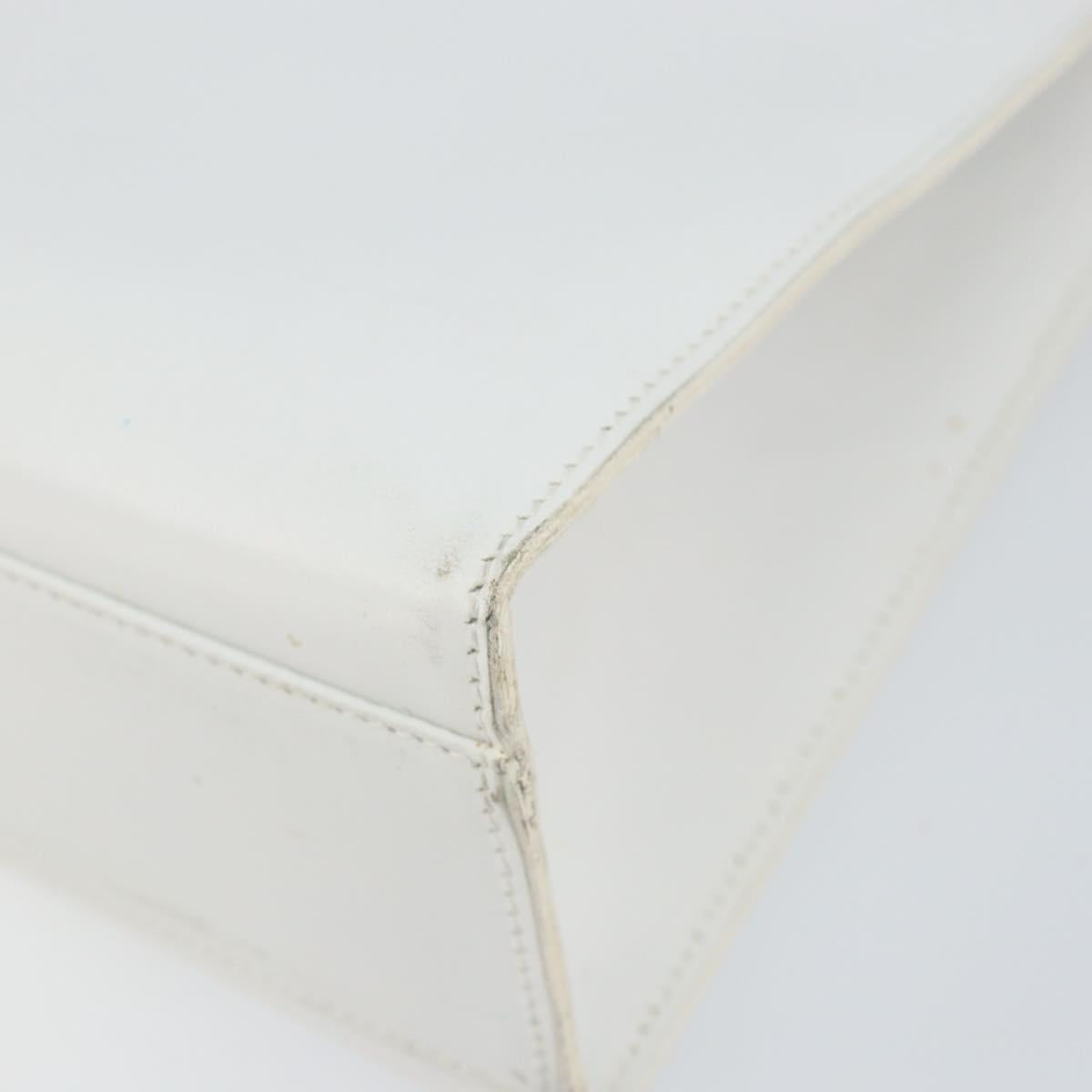 GUCCI Hand Bag Leather White Gold 001 2122 1773 Auth 146899