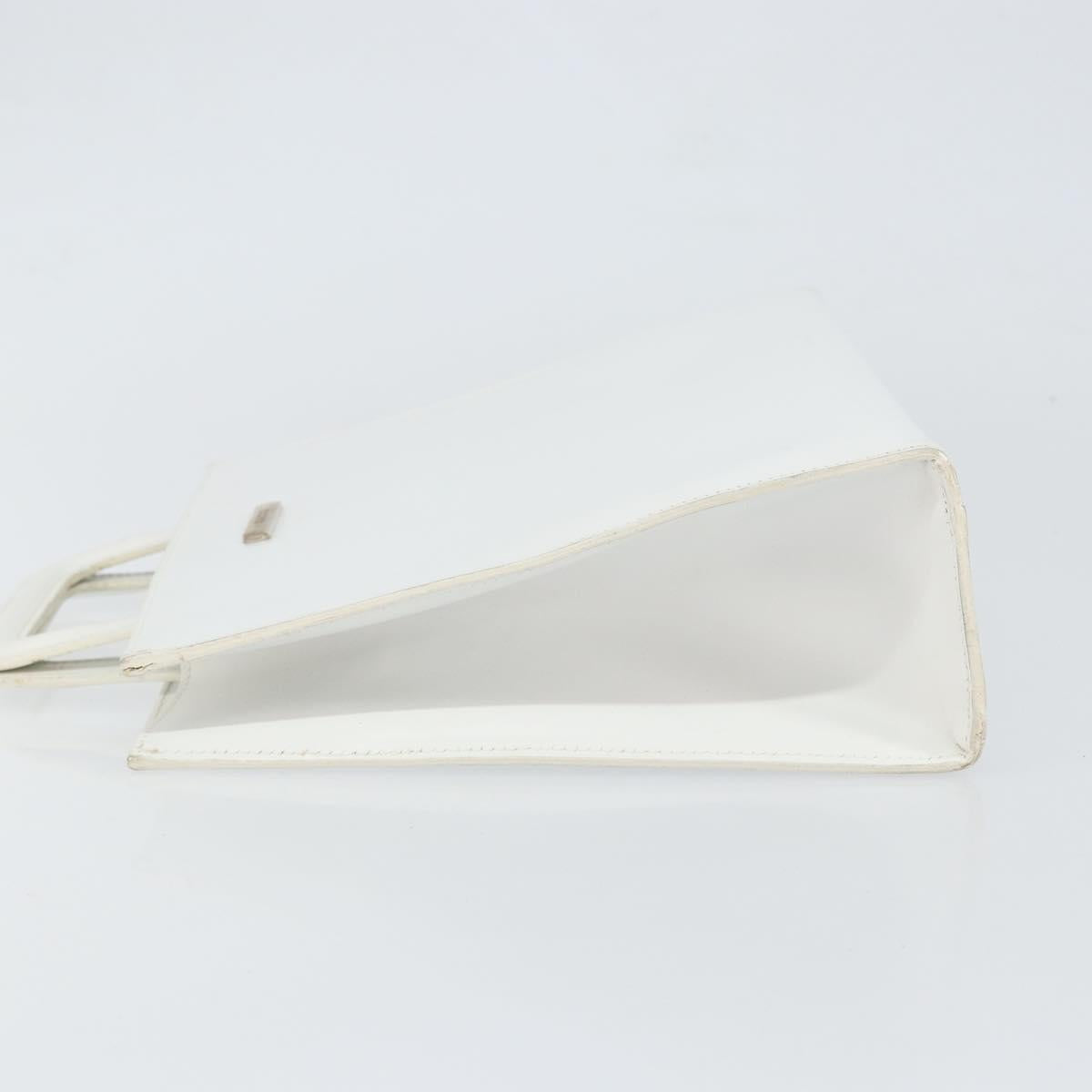 GUCCI Hand Bag Leather White Gold 001 2122 1773 Auth 146899