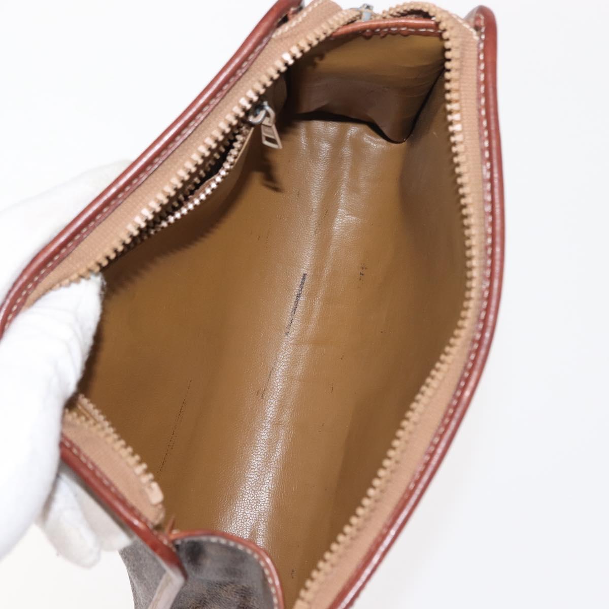 Christian Dior Celine Macadam Canvas Bag PVC Leather 2 Set Brown Navy Auth 146900