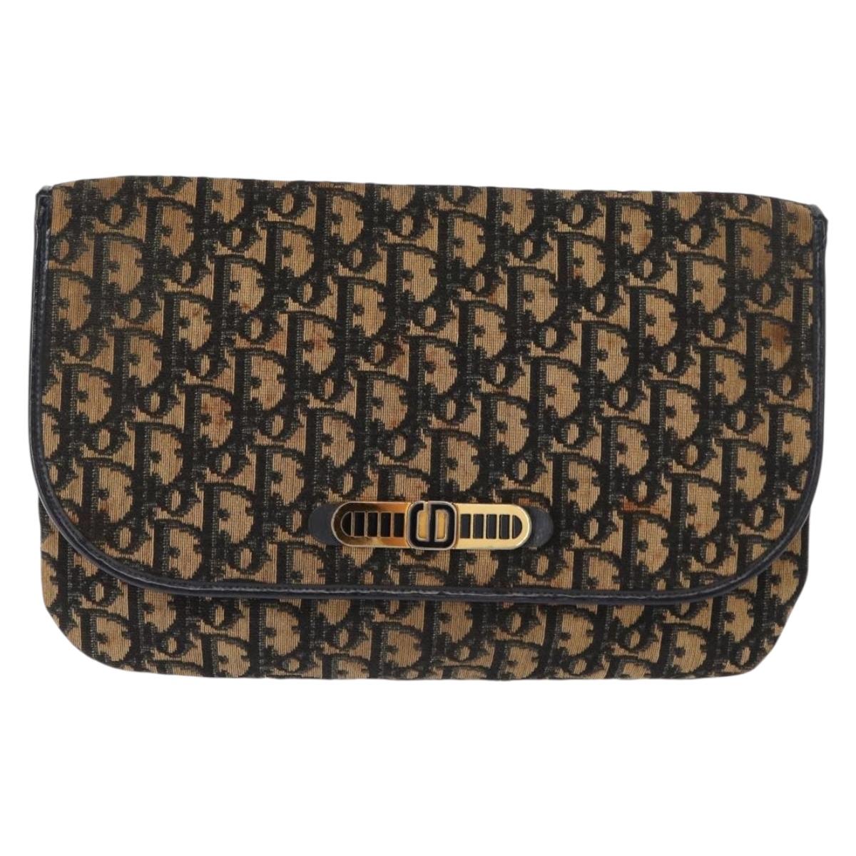 Christian Dior Celine Macadam Canvas Bag PVC Leather 2 Set Brown Navy Auth 146900