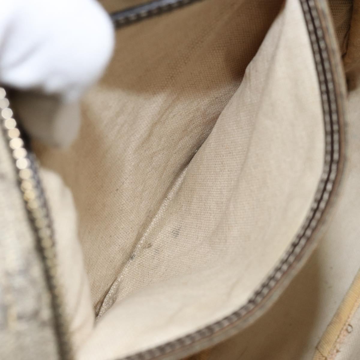 GUCCI GG Supreme Shoulder Bag PVC Brown Gold 201448 Auth 146911