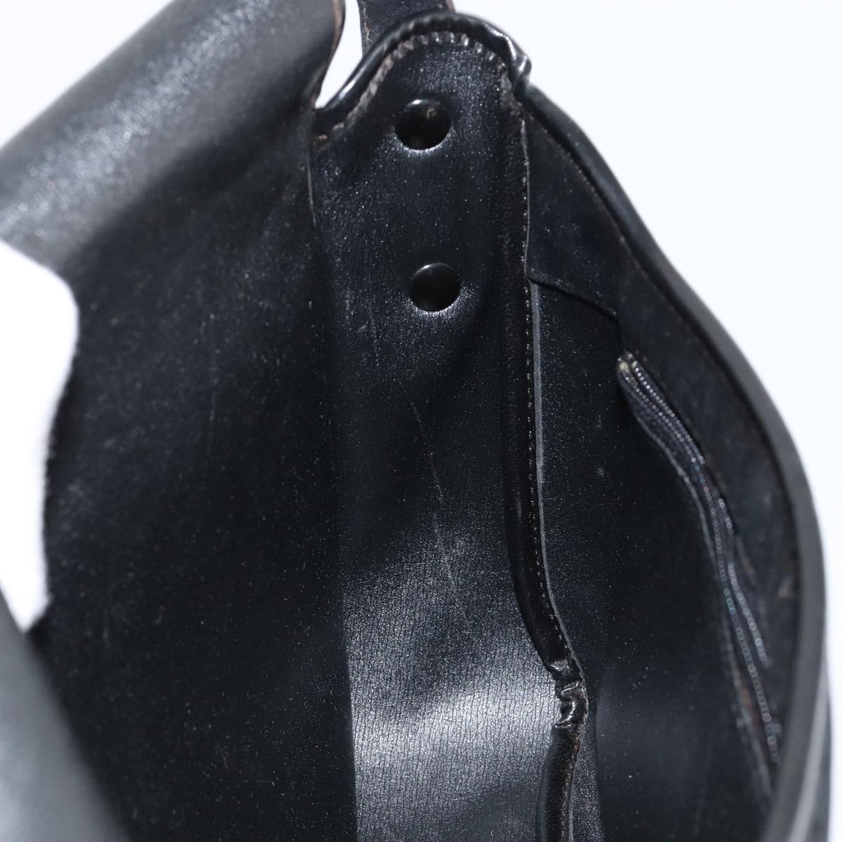 Christian Dior Trotter Canvas Shoulder Bag Black Gold Auth 146914