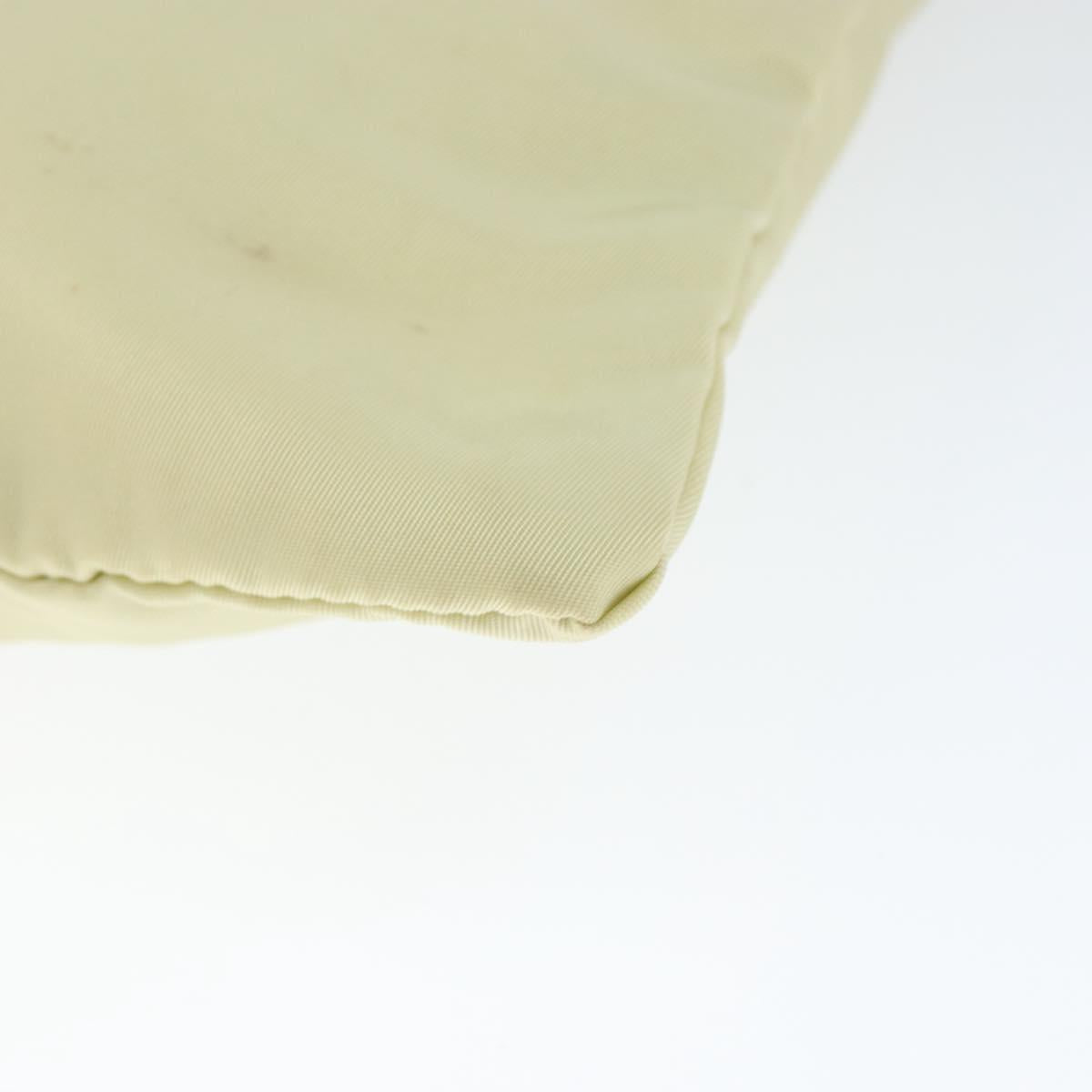 PRADA Shoulder Bag Nylon Ivory Silver Auth 146915