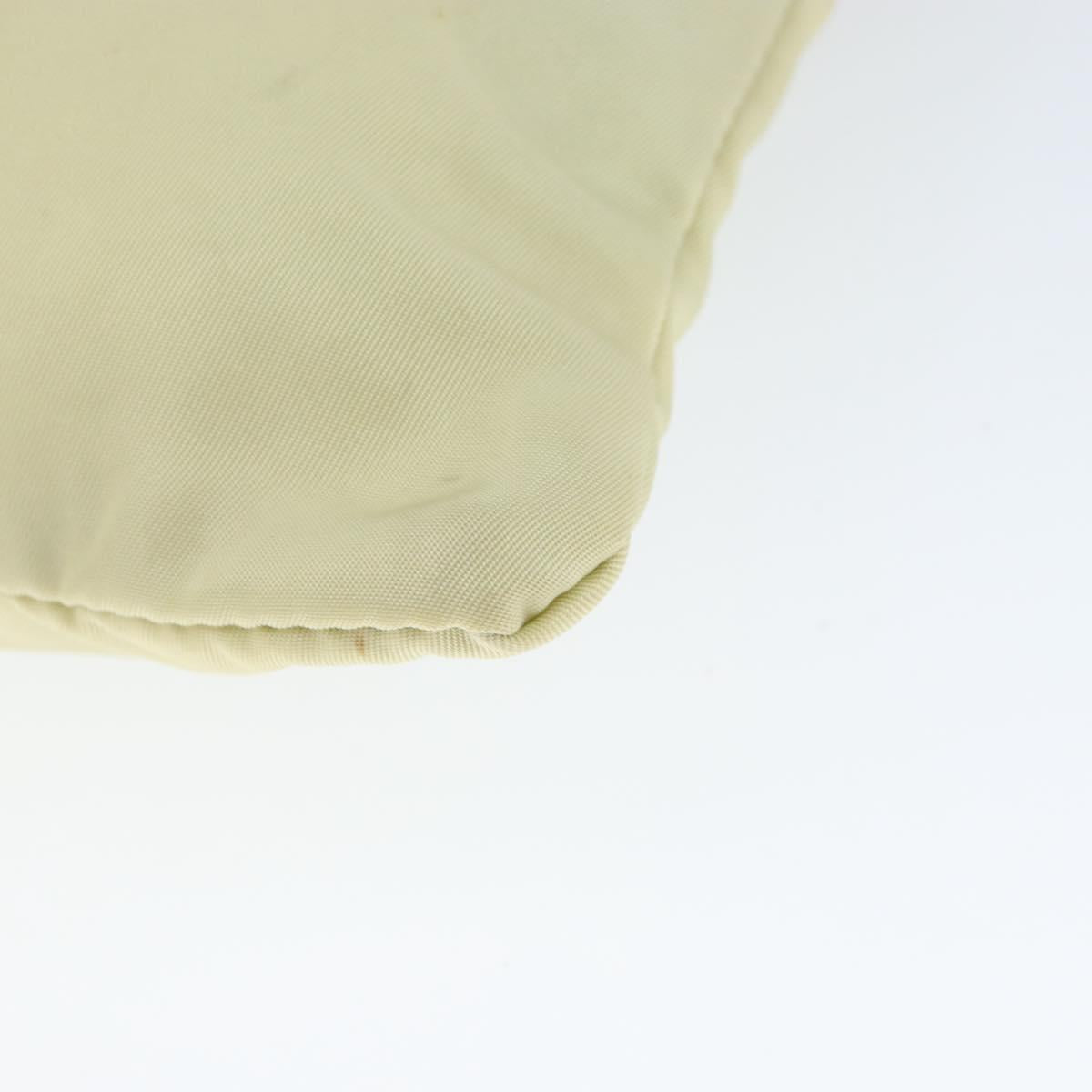 PRADA Shoulder Bag Nylon Ivory Silver Auth 146915