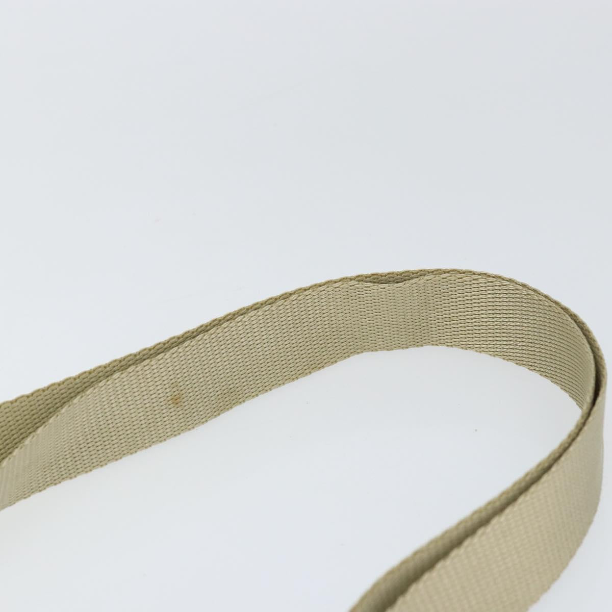 PRADA Shoulder Bag Nylon Ivory Silver Auth 146915