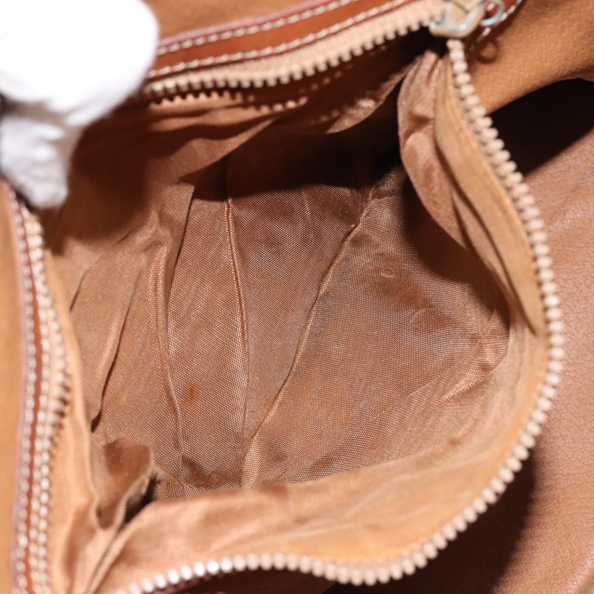 CELINE Macadam Canvas Hand Bag PVC Leather Brown Gold Auth 146916