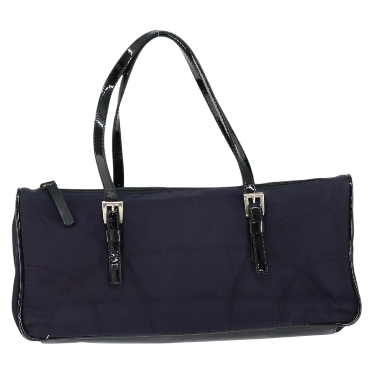 PRADA Hand Bag Nylon Purple Silver Auth 146924