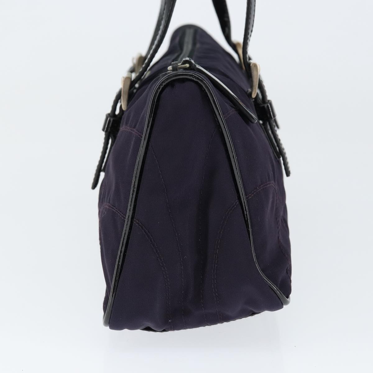 PRADA Hand Bag Nylon Purple Silver Auth 146924