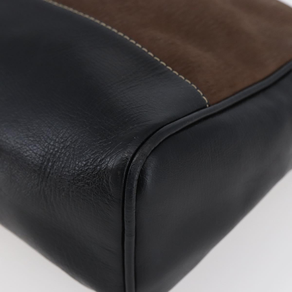 LOEWE Velazquez Shoulder Bag Leather Brown Gold Auth 146928