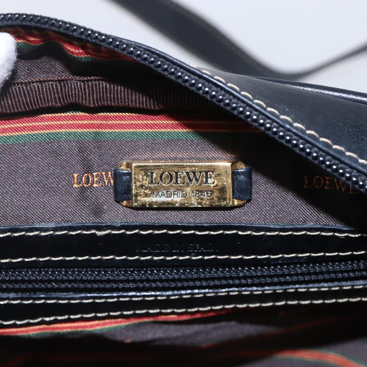 LOEWE Velazquez Shoulder Bag Leather Brown Gold Auth 146928