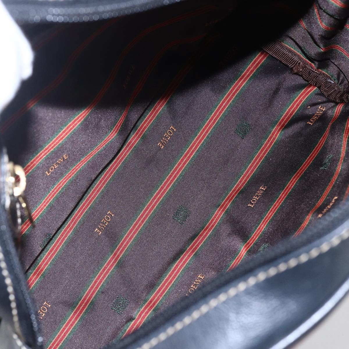 LOEWE Velazquez Shoulder Bag Leather Brown Gold Auth 146928