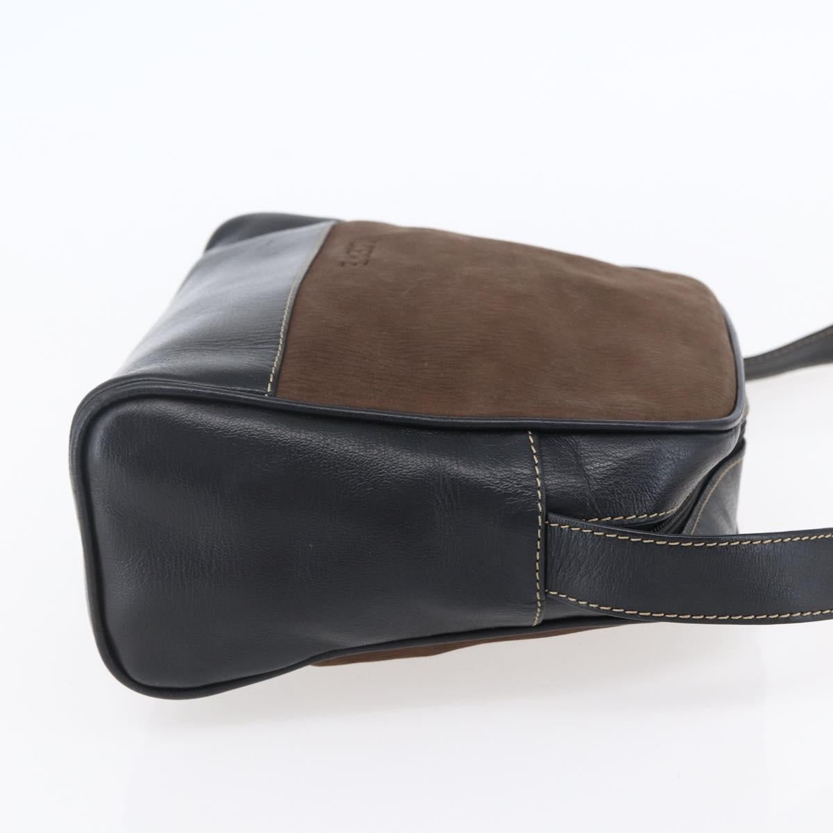 LOEWE Velazquez Shoulder Bag Leather Brown Gold Auth 146928