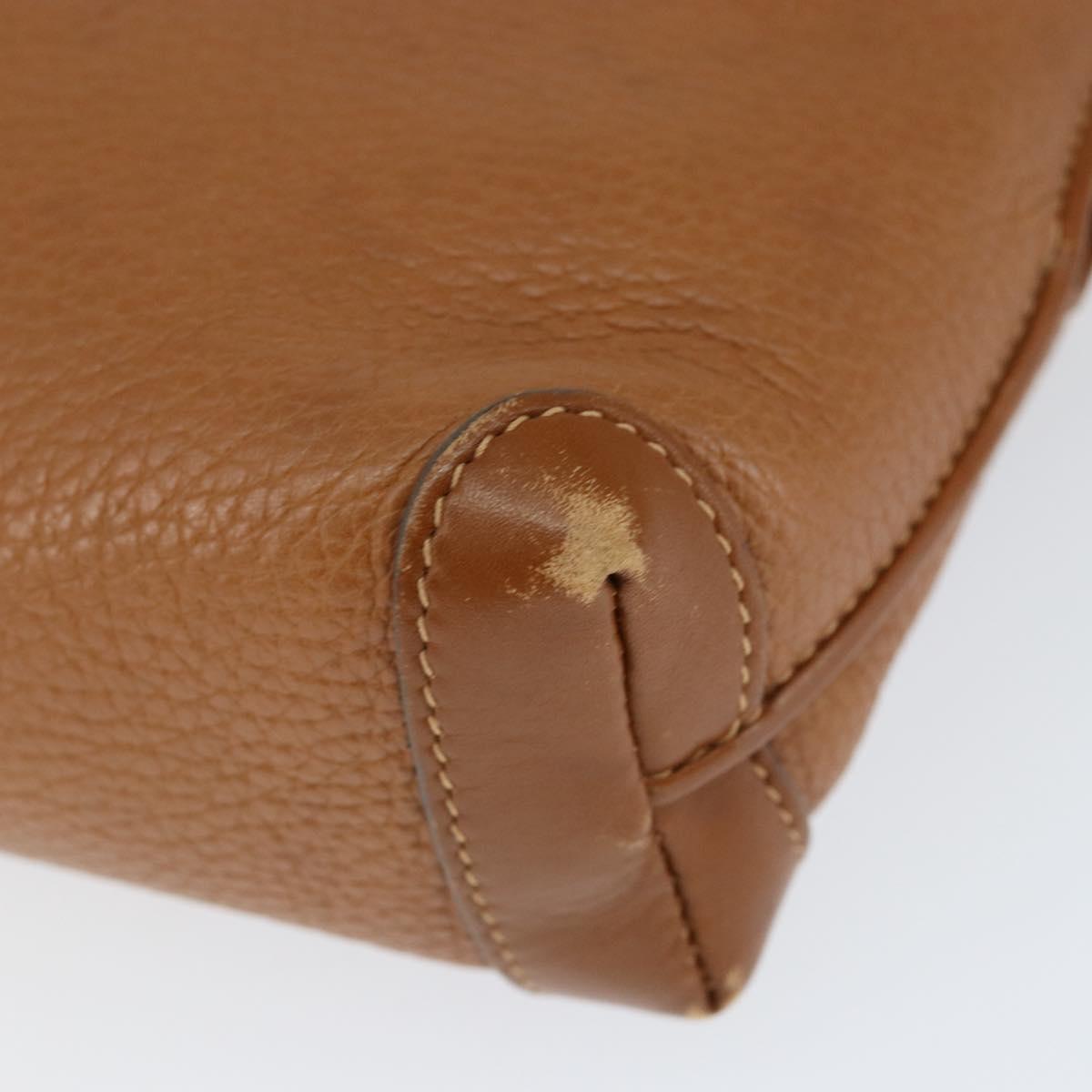 GUCCI Shoulder Bag Leather Brown Gold 007 115 4916 Auth 146929