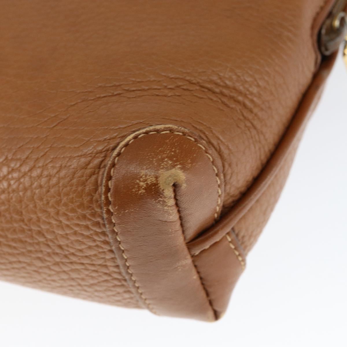 GUCCI Shoulder Bag Leather Brown Gold 007 115 4916 Auth 146929