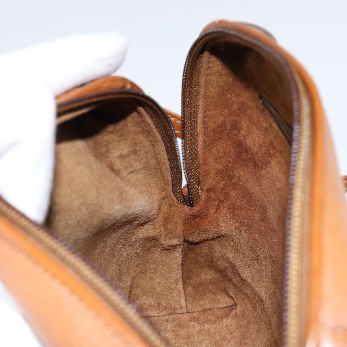 GUCCI Shoulder Bag Leather Brown Gold 007 115 4916 Auth 146929