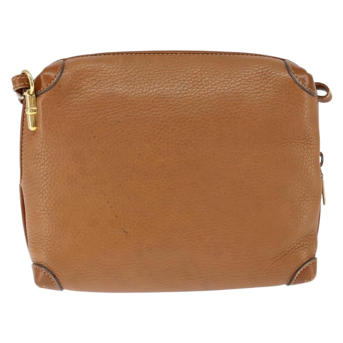 GUCCI Shoulder Bag Leather Brown Gold 007 115 4916 Auth 146929