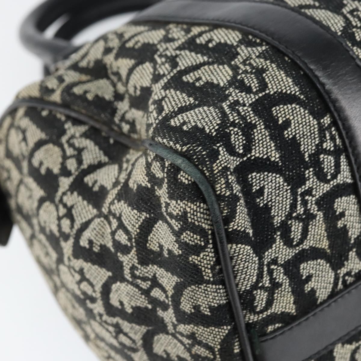 Christian Dior Trotter Canvas Mini Boston Bag Black Silver Auth 146933