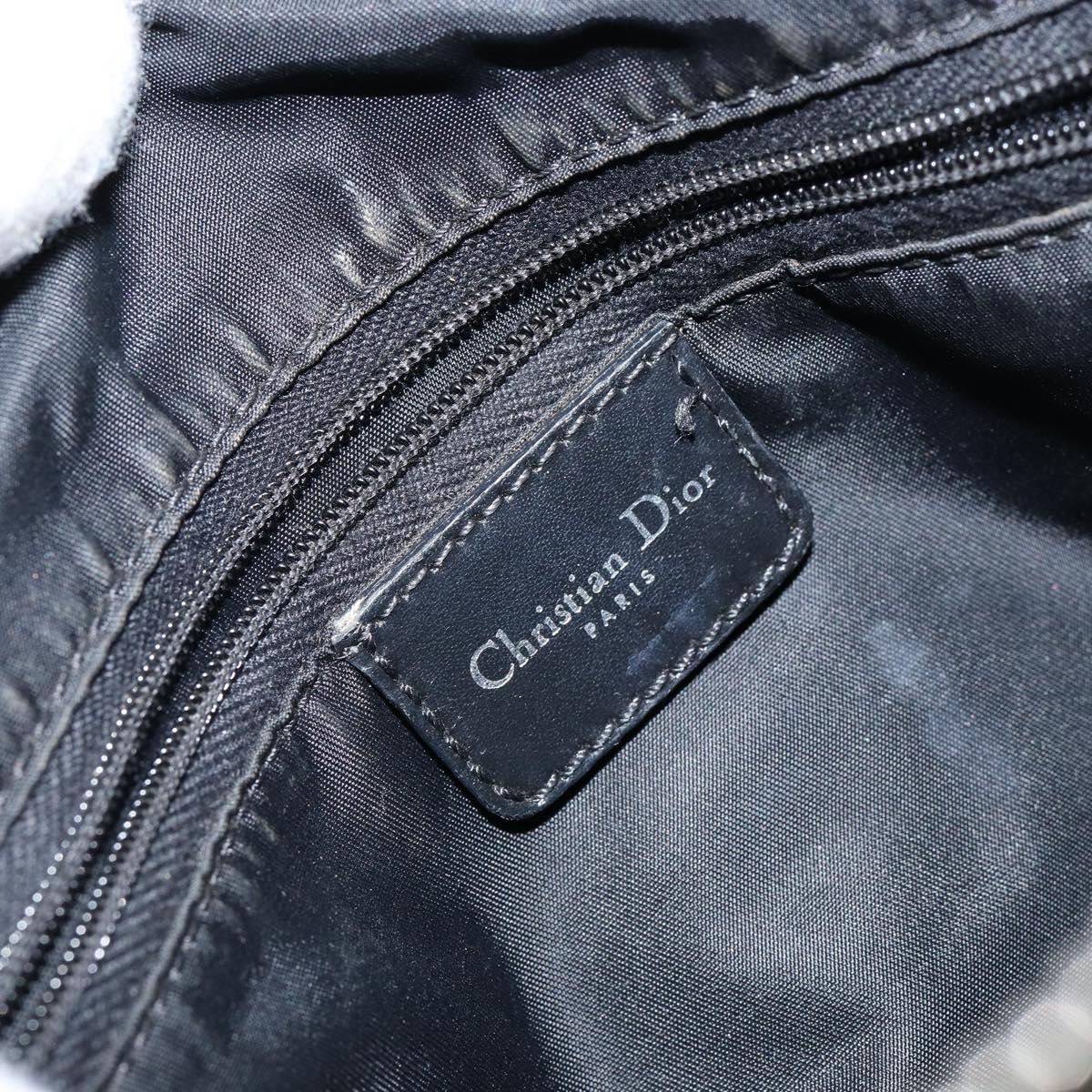 Christian Dior Trotter Canvas Mini Boston Bag Black Silver Auth 146933